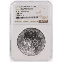 2015 50 Francs Cape Buffalo Silver Coin NGC Graded MS70