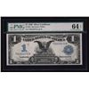 Image 1 : 1899 $1 Black Eagle Silver Certificate Note PMG Graded CU64EPQ
