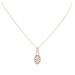 14KT Rose Gold 1.24ctw Diamond Pendant With Chain