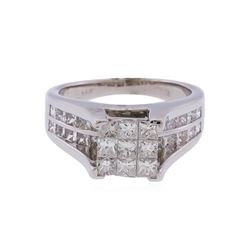 14KT White Gold 2.10ctw Princess Cut Diamond Ring