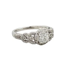 14KT White Gold 0.94ctw Round Cut Diamond Engagement Ring