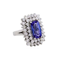 14KT White Gold 4.60ct Tanzanite and Diamond Ring