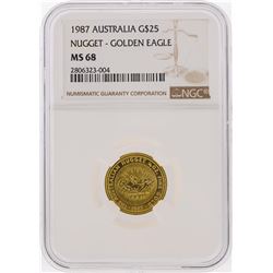 1987 $25 Australia Nugget Golden Eagle Coin NGC MS68