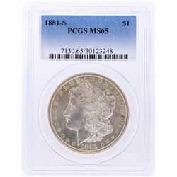 1881-S $1 Morgan Silver Dollar Coin PCGS MS65