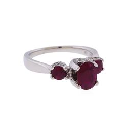 Platinum 0.75ctw Ruby and Diamond Ring