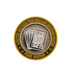 .999 Silver Four Queens Hotel & Casino  Nevada $10 Gaming Token Limited Edition