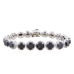 14KT White Gold 30.21ctw Black and White Diamond Bracelet