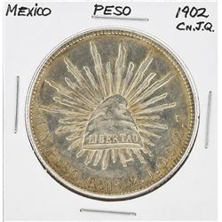 1902 Cn.J.Q MO Mexico Peso Silver Coin