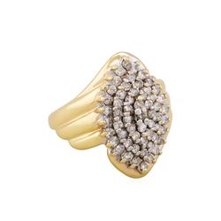 10KT Yellow Gold 1ctw Diamond Cluster Ring