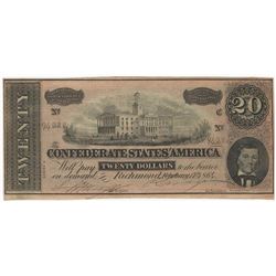 1864 $20 The Confederate States of America Note