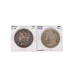 Set of 1891-CC & 1892-CC $1 Morgan Silver Dollar Coins