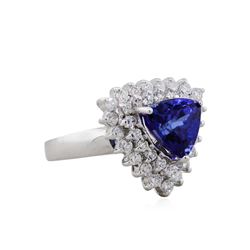 14KT White Gold 3.85ct Tanzanite and Diamond Ring