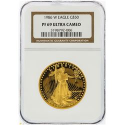 1986-W $50 American Gold Eagle Coin NGC Graded PF69 Ultra Cameo