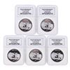 Image 1 : Set of (5) 2012 Lydian Mint .999 Silver 1 Troy Ounce Coins NGC Certified