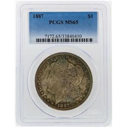 1887 $1 Morgan Silver Dollar PCGS Graded MS65