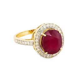 14KT Yellow Gold 5.71ct Ruby and Diamond Ring