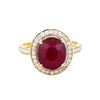 Image 2 : 14KT Yellow Gold 5.71ct Ruby and Diamond Ring