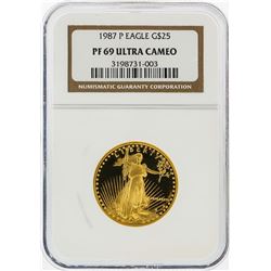 1987-P $25 American Gold Eagle Coin NGC Graded PF69 Ultra Cameo