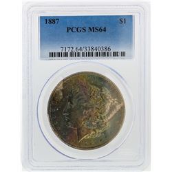 1887 $1 Morgan Silver Dollar PCGS Graded MS64 w/ Nice Toning