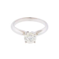 14KT White Gold 0.91ct Round Solitaire Diamond Engagement Ring