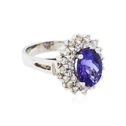 14KT White Gold 3.50ct Tanzanite and Diamond Ring