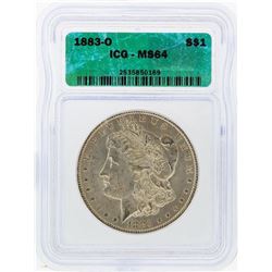 1883-O $1 Morgan Silver Dollar ICG Graded MS64