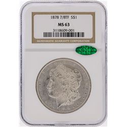 1878 7/8TF $1 Morgan Silver Dollar Coin NGC Graded MS63 CAC