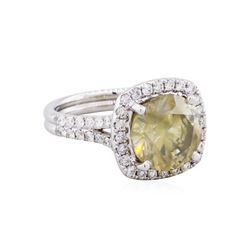 18KT White Gold 5.75ctw Fancy Yellowish Brown Diamond Ring