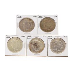 Set of 1922-1926 $1 Peace Silver Dollar Coins