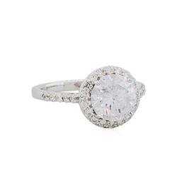 18KT White Gold 2.86ctw Round Brilliant Cut Diamond Engagement Ring