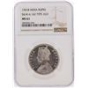 Image 1 : 1901B India Victoria Silver Rupee Coin Type A3/I NGC MS61