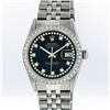 Image 1 : Rolex Mens Stainless Steel Black String Diamond VVS Datejust Wristwatch