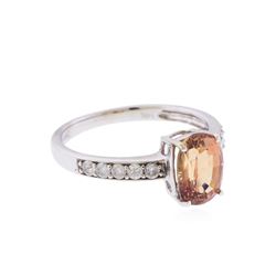 14KT White Gold 2.33ct. Orange Sapphire and Diamond Ring