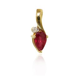 10KT Yellow Gold 0.35ct Ruby and Diamond Pendant