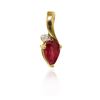 Image 1 : 10KT Yellow Gold 0.35ct Ruby and Diamond Pendant