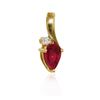 Image 2 : 10KT Yellow Gold 0.35ct Ruby and Diamond Pendant