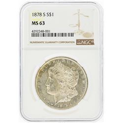 1878-S $1 Morgan Silver Dollar NGC Graded MS63