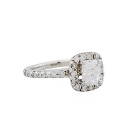 14KT White Gold 1.69ctw Cushion Cut Diamond Engagement Ring