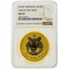 Image 1 : 2010P $100 Australia Lunar Year of the Tiger Gold Coin NGC MS70