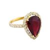 Image 1 : 14KT Yellow Gold 5.43ct Ruby and Diamond Ring