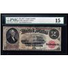 Image 1 : 1917 $2 Large Size Legal Tender Note PMG Graded Choice Fine 15