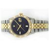 Image 8 : Mens Rolex Two Tone Onyx and Diamond Datejust Wristwatch