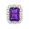 Image 2 : 14KT White Gold 11.15ct Amethyst and Diamond Ring