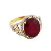 Image 1 : 14KT Yellow Gold 9.99ct Ruby and Diamond Ring