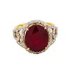 Image 2 : 14KT Yellow Gold 9.99ct Ruby and Diamond Ring