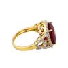 Image 3 : 14KT Yellow Gold 9.99ct Ruby and Diamond Ring