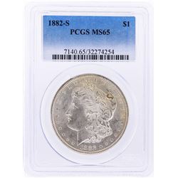 1882-S $1 Morgan Silver Dollar Coin PCGS MS65