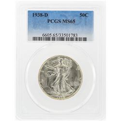 1938-D Liberty Walking Half Dollar Coin PCGS Graded MS65