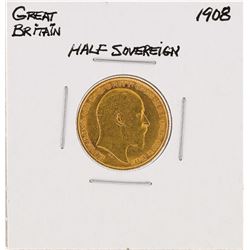 1908 Great Britain Half Sovereign Gold Coin