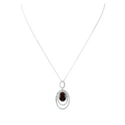 14KT White Gold 3.77ctw Tourmaline and Diamond Pendant With Chain